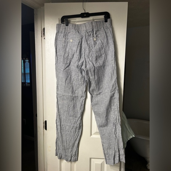 Athleta Pants Wide Leg Linen Bali Trouser Drawstring Stripe 100% Linen - Picture 5 of 10